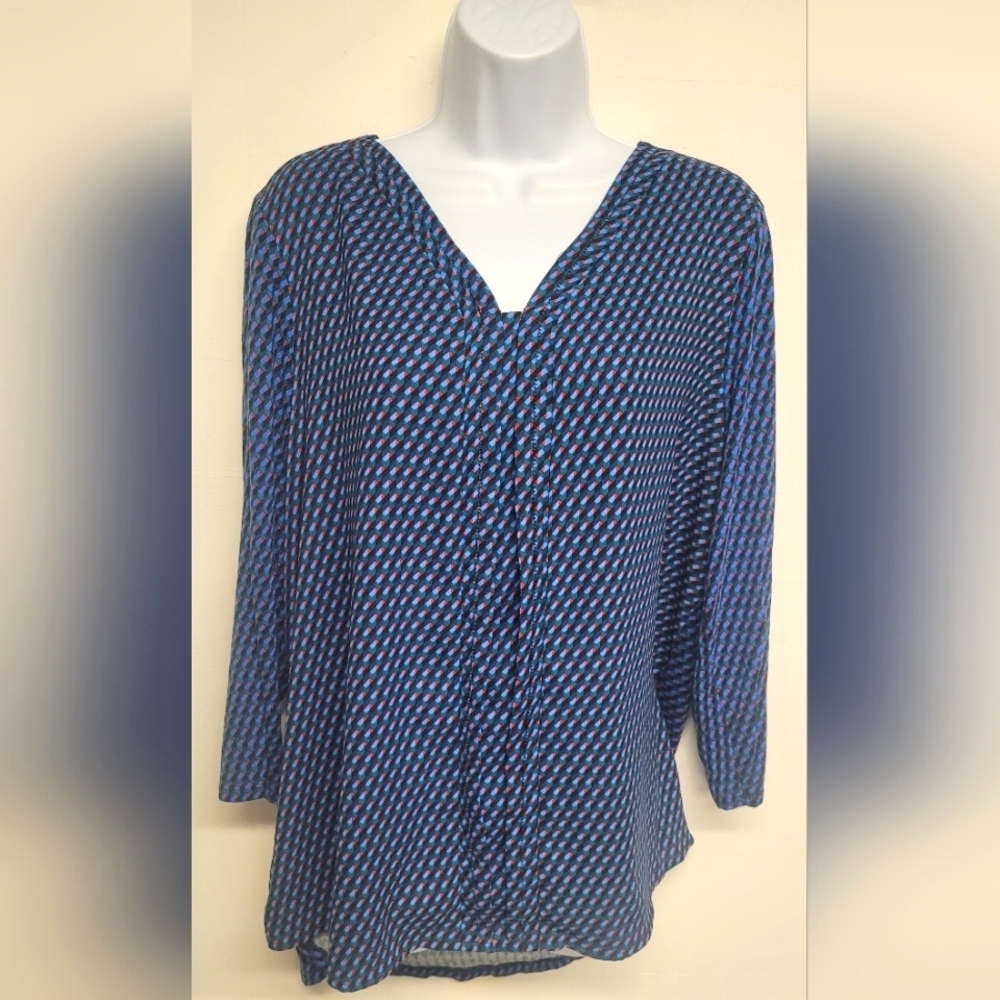 Dana Buchman XL Top Flowy Partial Stretch Long Sleeve Like New Condition - Picture 1 of 5